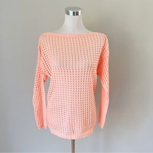 CCK Style Crochet Peach Wool Blend Sweater Size XL